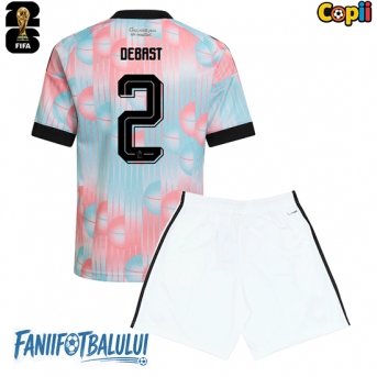 Belgia Zeno Debast #2 Echipament de Fotbal Replică Mondial 2026 Copii Deplasare (+ Șorturi)